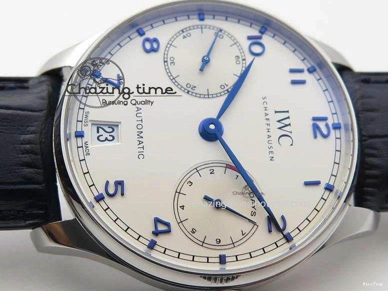 MIROTIME 0711 EasyCare Portuguese Real PR IW500705 ZF 1:1 Best Edition On Blue Leather Strap A52010 V 7310